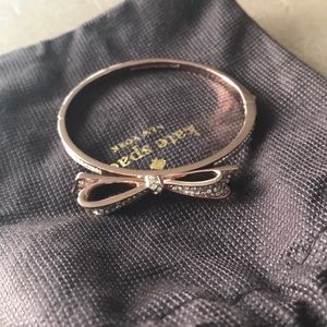 Kate Spade Rose Gold Diamond Studded Bow Bracelet